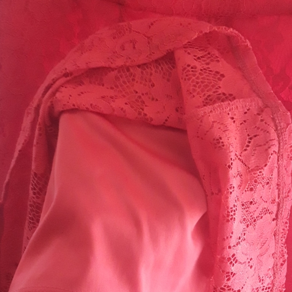 Celebrate The ♥️ 🤍 💙 W/THIS RED LACE FLORAL DRESS APT.9 SZ 14 - Picture 4 of 8